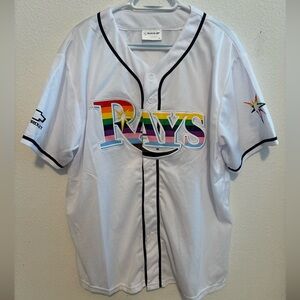 NEW W/O Tag Tampa Bay Rays Pride Jersey LGBTQ Size XL 2024 SGA Giveaway BASEBALL